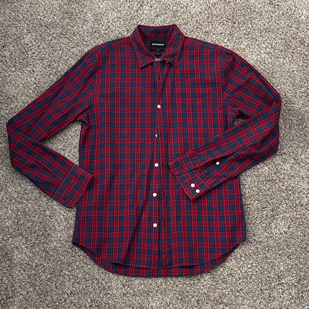 Bonobos Red and Blue Plaid Shirt
